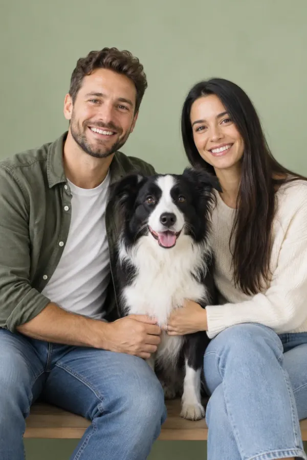 À trois